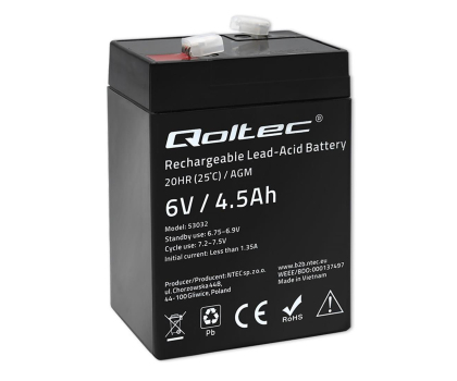 Akumulator AGM Qoltec Akumulator AGM 6V 4.5Ah LongLife